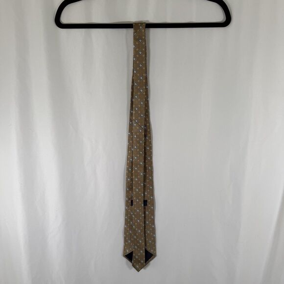 Chaps Ralph Lauren Tie Men's 57" Gold 100% Silk 4" Wide Office Work - Picture 6 of 6